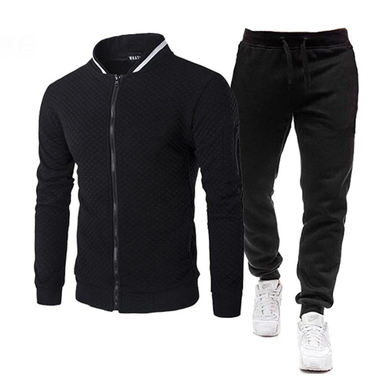 Men’s Hooded Tracksuit Set – Soft Cotton Sweatshirt & Pants for Autumn/Winter - CasualFlowshop