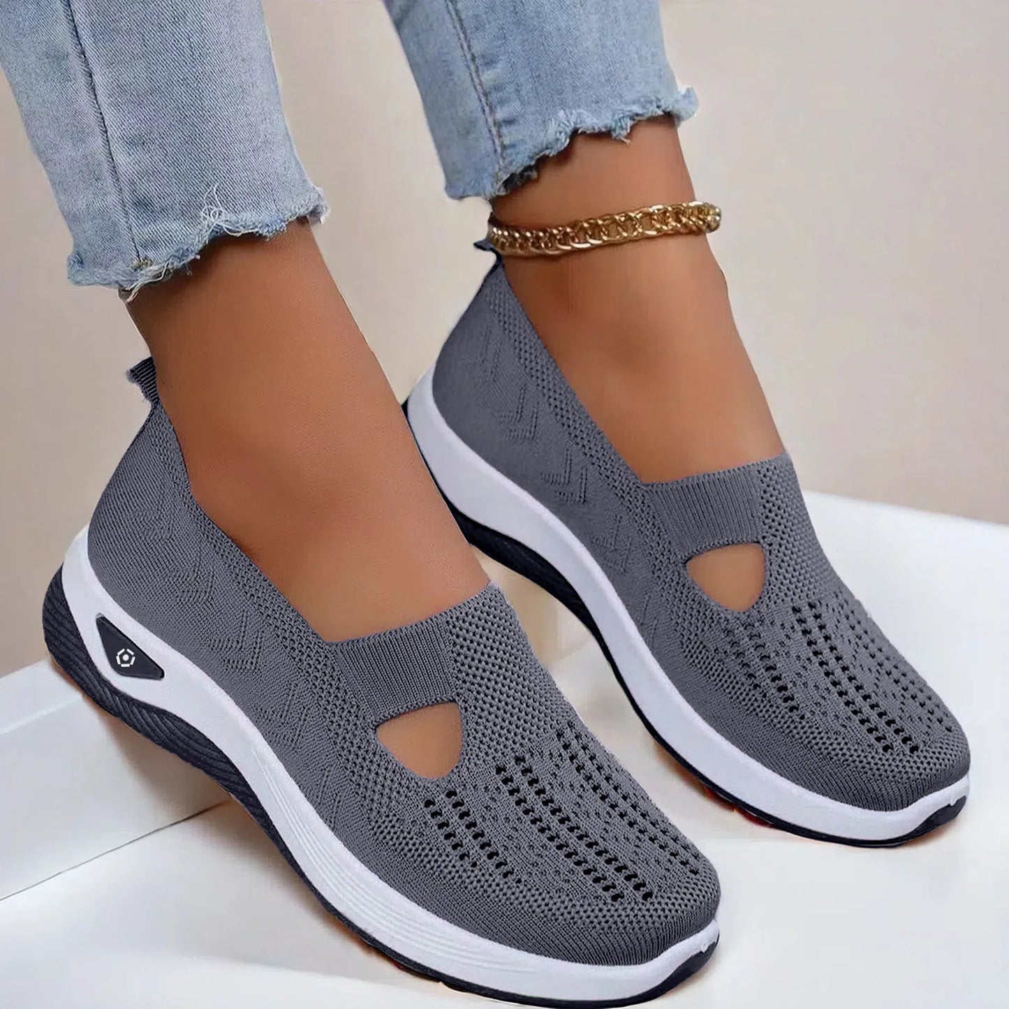 Women's Casual Walking Shoes – Breathable Slip - On Comfort Sneakers - CasualFlowshop