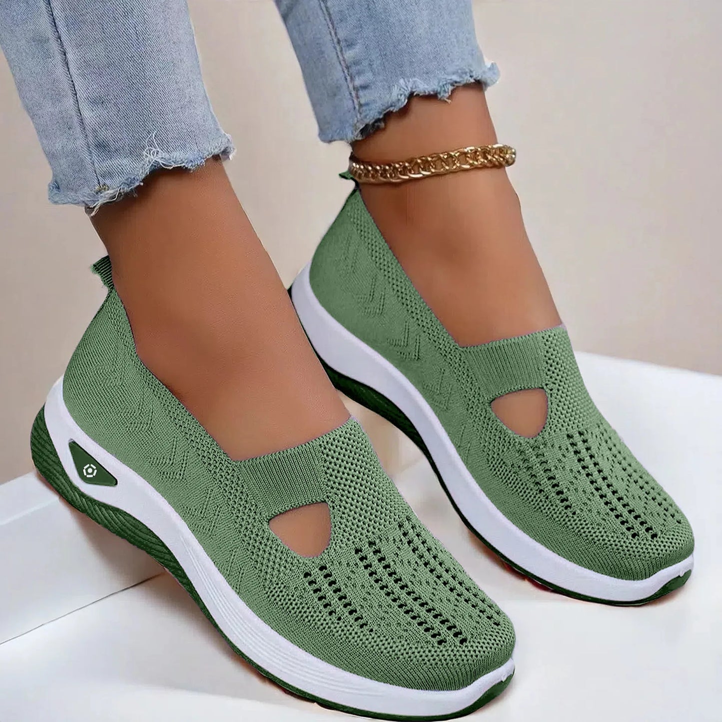 Women's Casual Walking Shoes – Breathable Slip - On Comfort Sneakers - CasualFlowshop