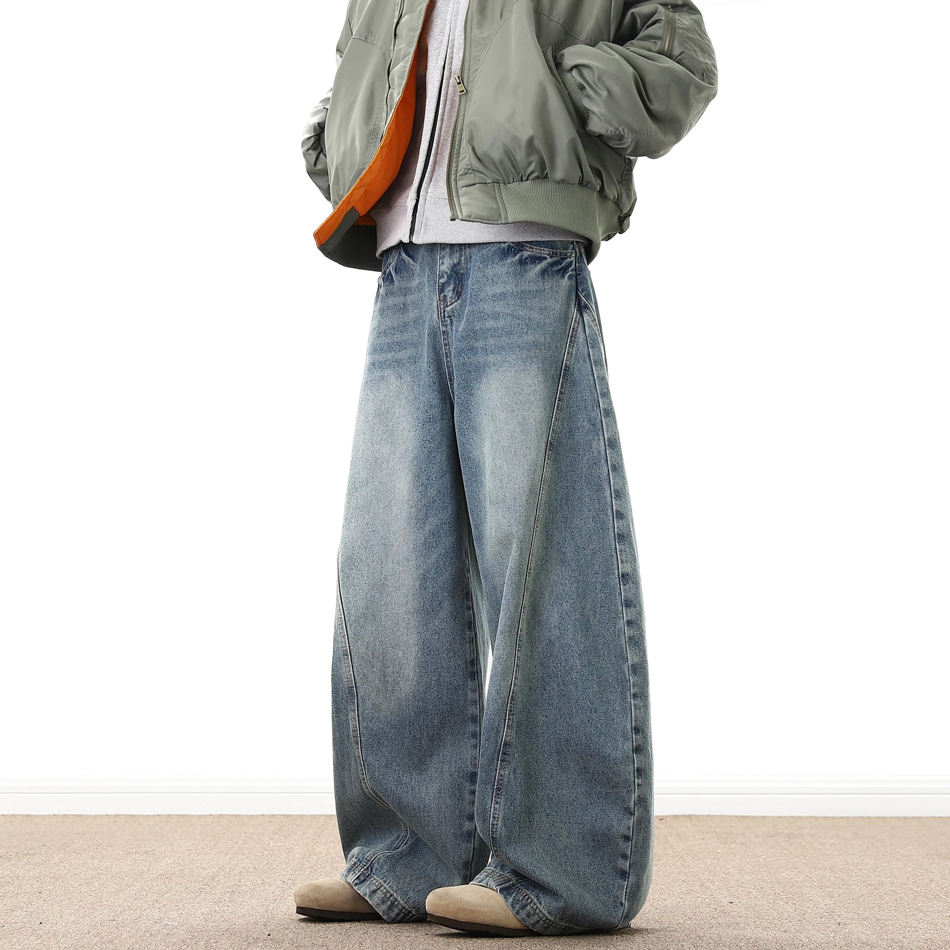 Men’s Baggy Jeans – Wide Leg Vintage Streetwear Denim - CasualFlowshop