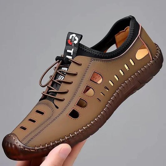 Men's Summer Casual Sandals – Breathable Hollow - Out Flat Shoes - CasualFlowshop