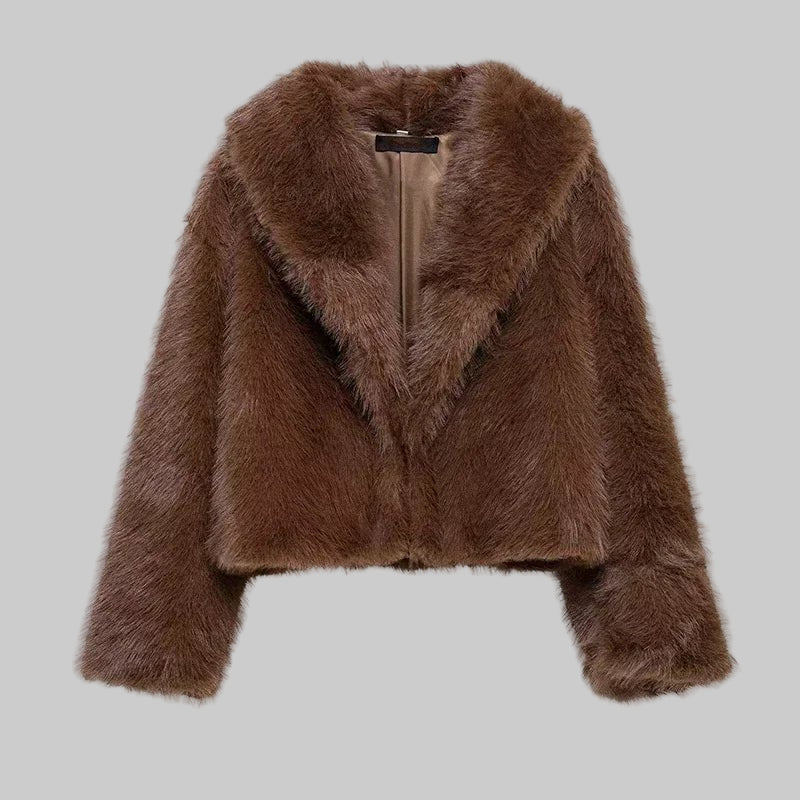 Elegant Women's Faux Fur Winter Coat - CasualFlowshop