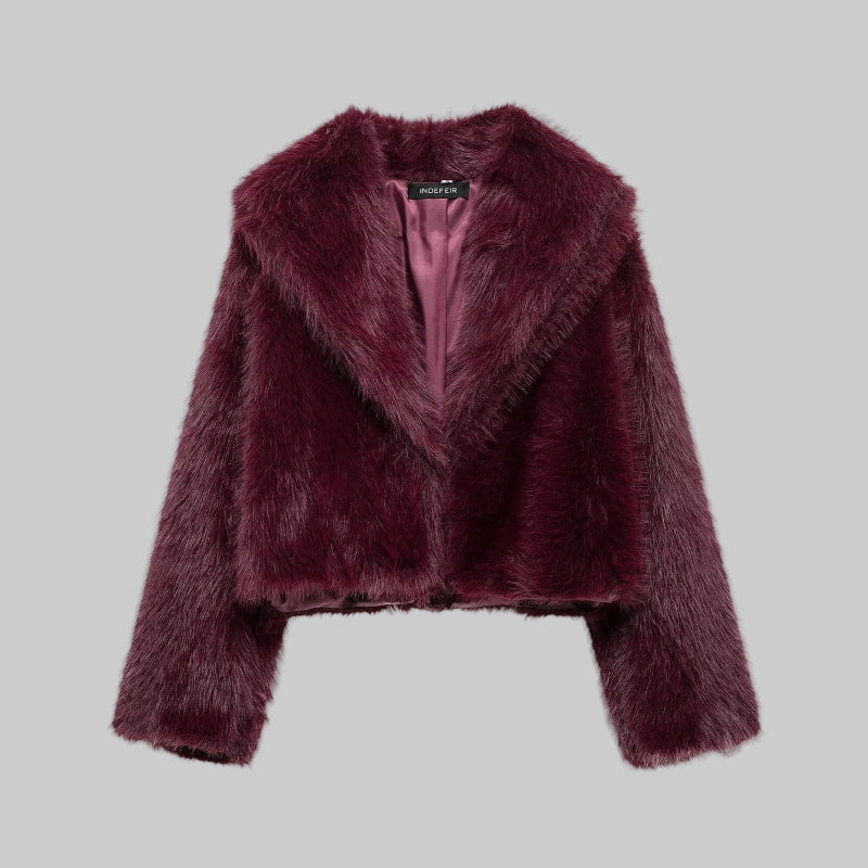Elegant Women's Faux Fur Winter Coat - CasualFlowshop