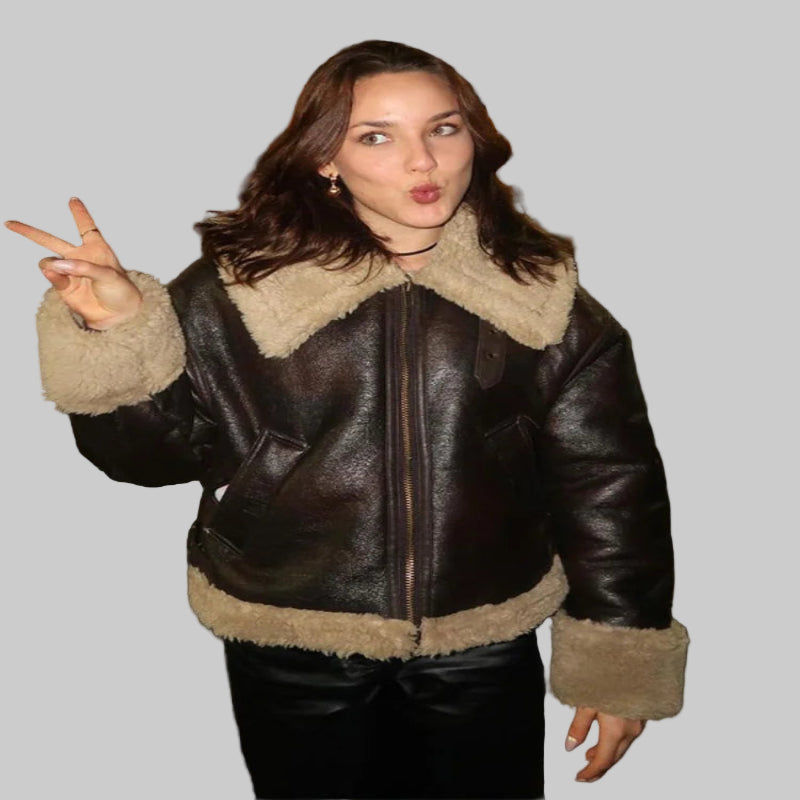 Luxury Winter Elegance: Women's Faux Leather Jacket for Stylish Comfort - CasualFlowshop