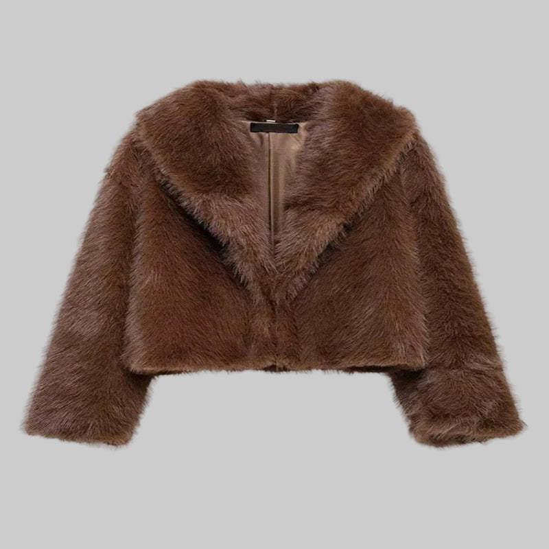 Elegant Women's Faux Fur Winter Coat - CasualFlowshop
