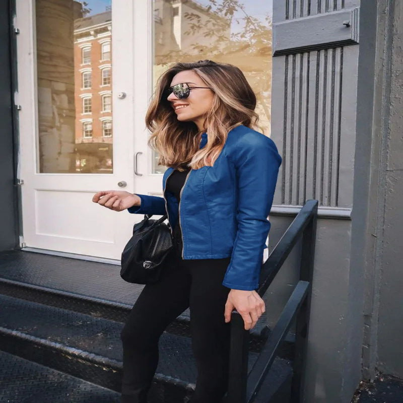 Women’s Urban PU Leather Jacket – Sleek Y2K Street Look - CasualFlowshop