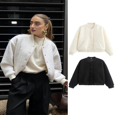 Women’s Button Jackets – Elegant Warm Coat for Autumn & Winter