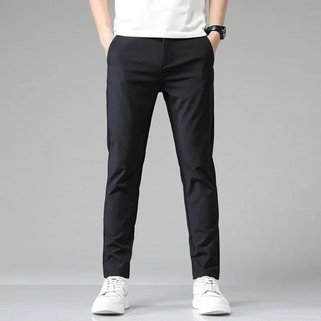 Men’s Black Stretch Casual Pants – Tailored Comfort for Everyday Style - CasualFlowshop