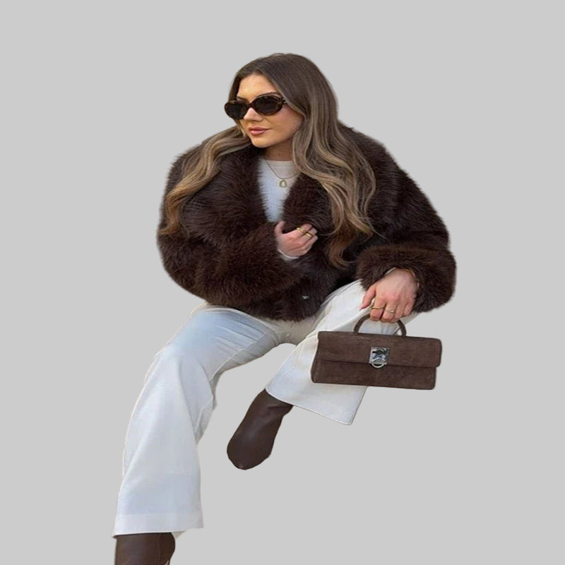 Elegant Women's Faux Fur Winter Coat - CasualFlowshop