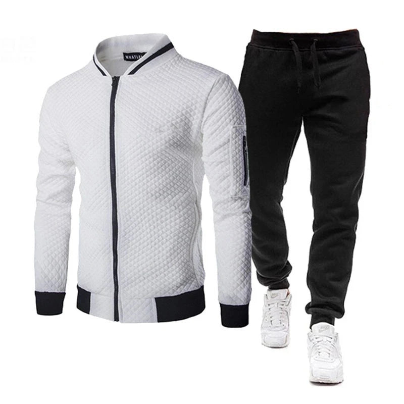 Men’s Hooded Tracksuit Set – Soft Cotton Sweatshirt & Pants for Autumn/Winter - CasualFlowshop