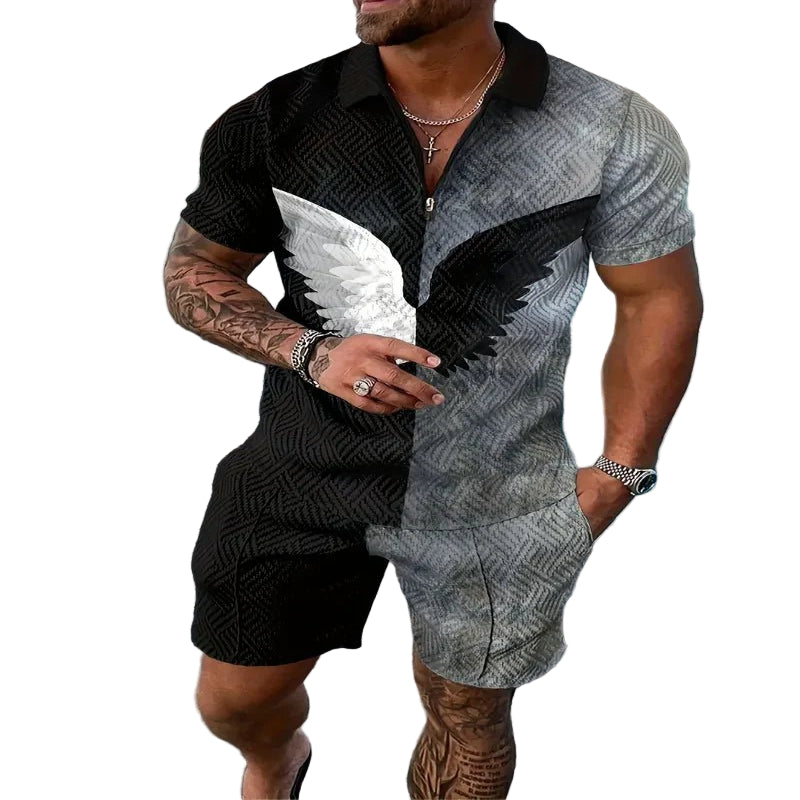 Men's Casual Beach Shorts Set – Lightweight 2 - Piece Outfit for Summer Comfort and Style - CasualFlowshop