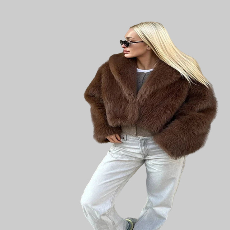 Elegant Women's Faux Fur Winter Coat - CasualFlowshop