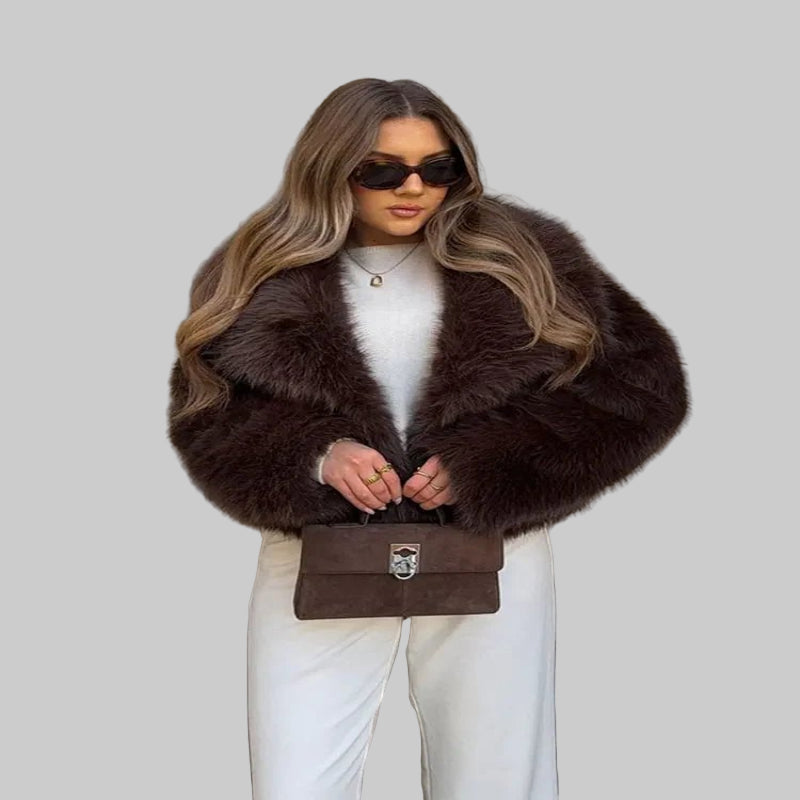 Elegant Women's Faux Fur Winter Coat - CasualFlowshop