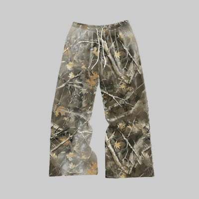 Men’s Vintage Camo Wide Leg Pants – Casual Baggy Streetwear