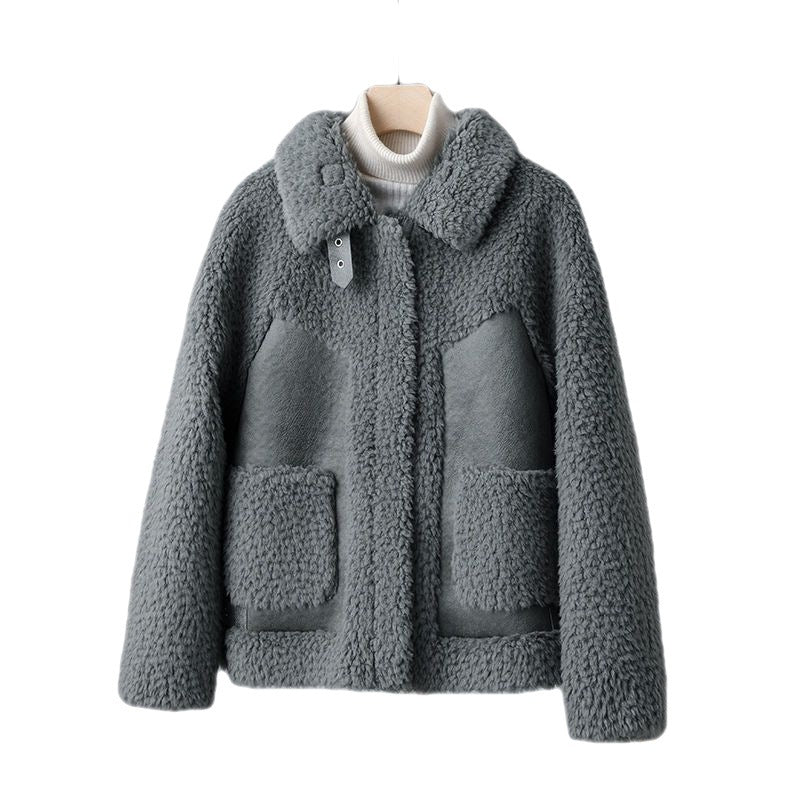 Chenille Coat Stitching Fur Coat Women - CasualFlowshop