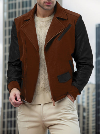 Chaqueta casual con bloques de color para hombre: ropa urbana artística y moderna (1 pieza)