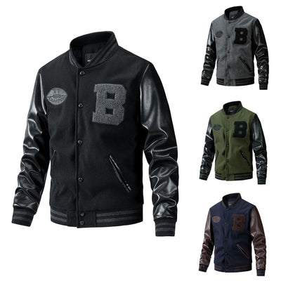 Chaqueta de béisbol americana con costuras informales
