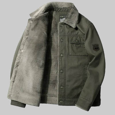 Men’s Wool Military Jacket – Thick Lamb Wool Retro Style
