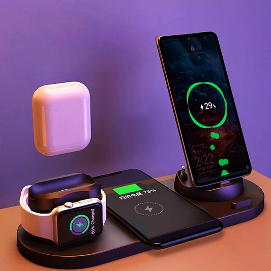 6-in-1 Wireless Charger Station – Fast Charging for Phone & Watch - CasualFlowshop