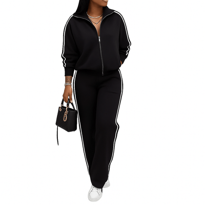 Wear Tracksuit To The Party – Women's Striped 2-Piece Set