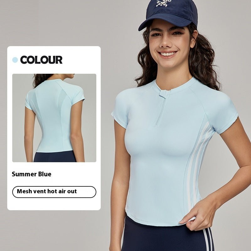 Summer Slim Fit Yoga Top – Breathable & Stylish - CasualFlowshop