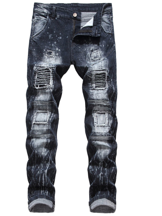 Unleash Your Inner Rebel with Fashion Street Style Ripped Skinny Jeans - CasualFlowshop