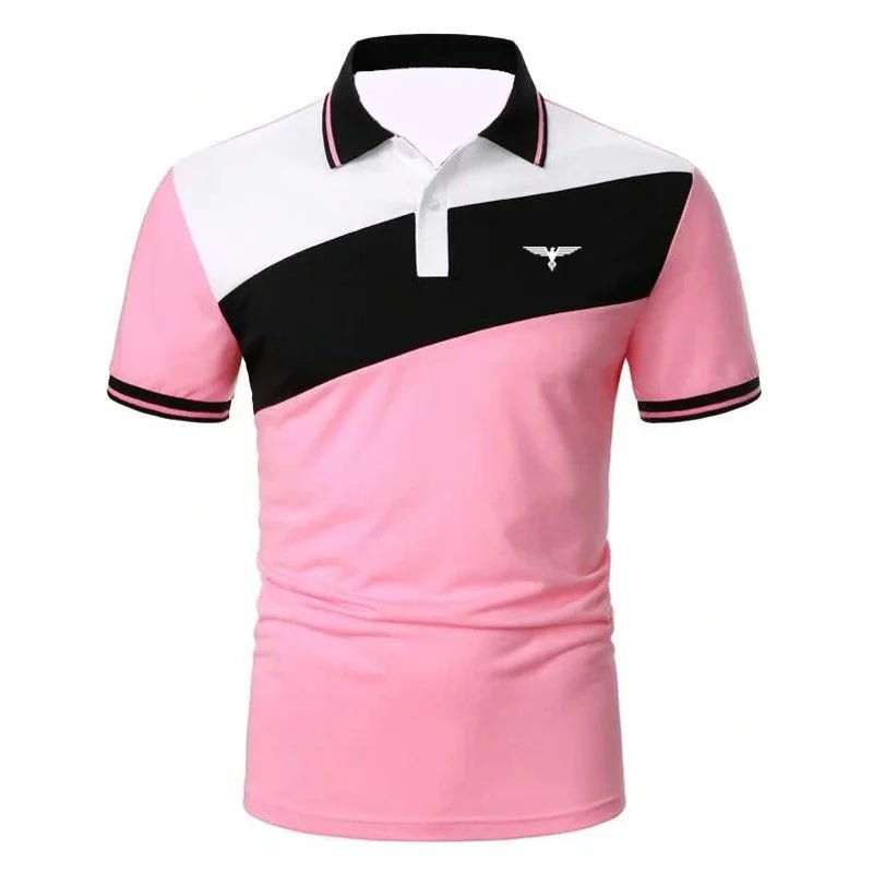 Men's breathable cotton polo shirt with short sleeves and modern fit, displayed at casualflowshop