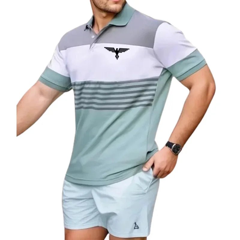 Men's breathable cotton polo shirt with short sleeves and modern fit, displayed at casualflowshop