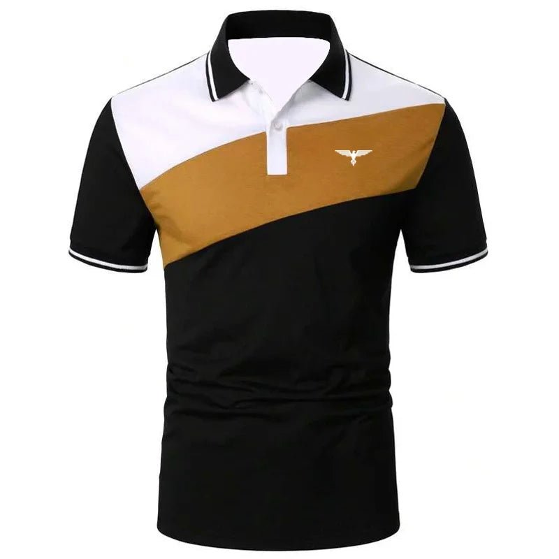 Men's breathable cotton polo shirt with short sleeves and modern fit, displayed at casualflowshop