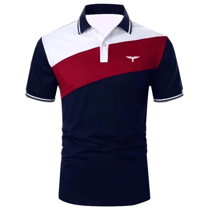 Men's breathable cotton polo shirt with short sleeves and modern fit, displayed at casualflowshop